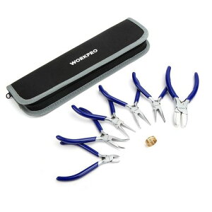WORKPRO アクセサリー用工具セット ペンチ 6点組 手芸用品 平ペンチ 丸やっとこ