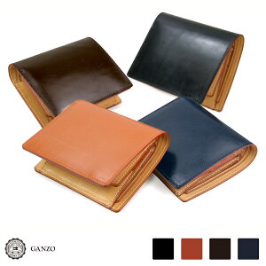 ガンゾ THIN BRIDLE シンブライドル 二つ折り財布 ベラ付き折り財布
